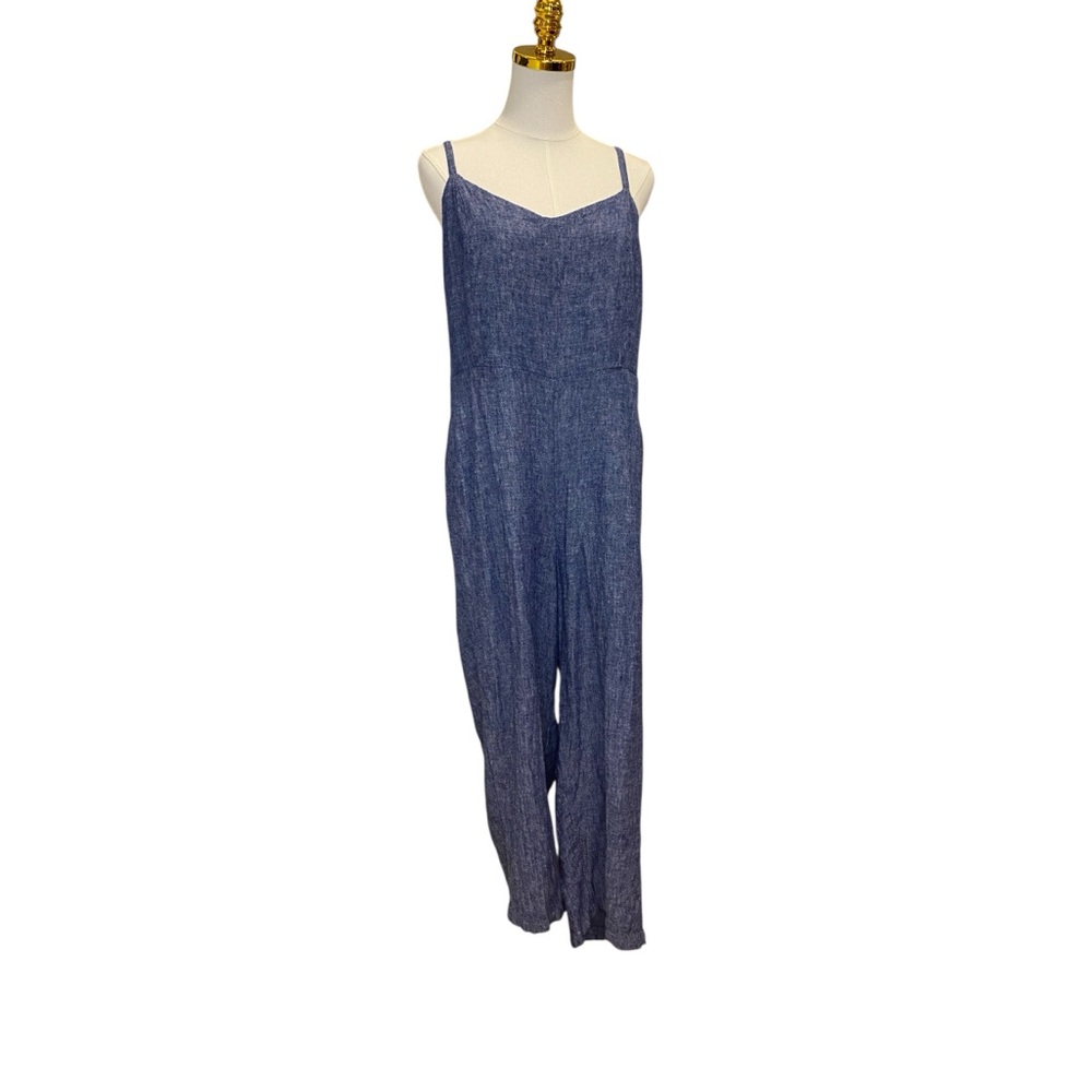 Old Navy Chambray Blue Spaghetti Strap Jumpsuit Classic Style